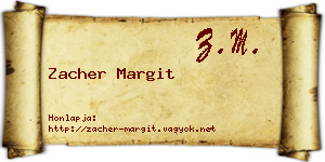 Zacher Margit névjegykártya